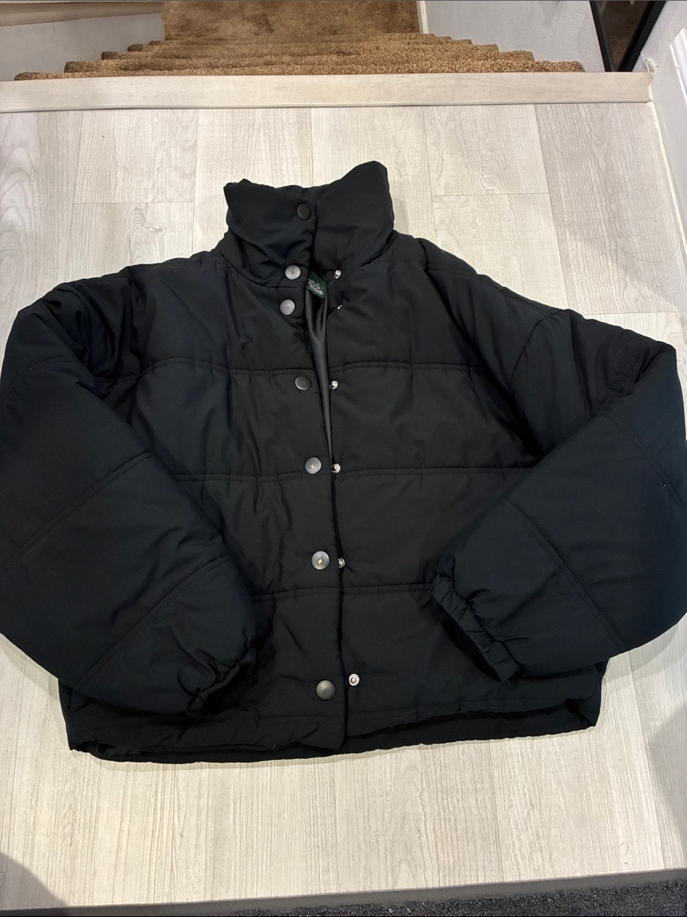 wild fable Black Puffer Jacket for Kids